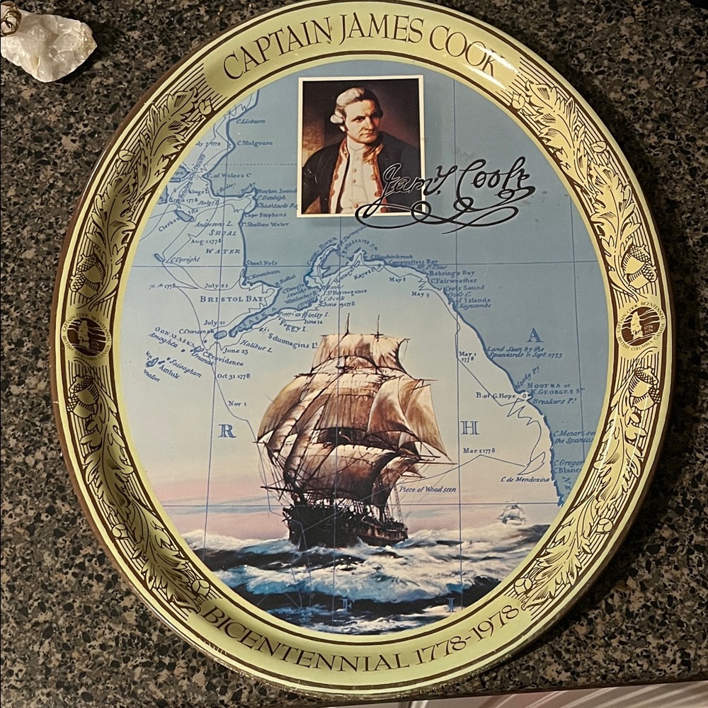 1978 Coca Cola Vintage Nautical Tray Captain Cooke 200 years